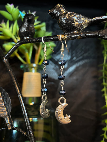Midnight Moon and Stars Earrings