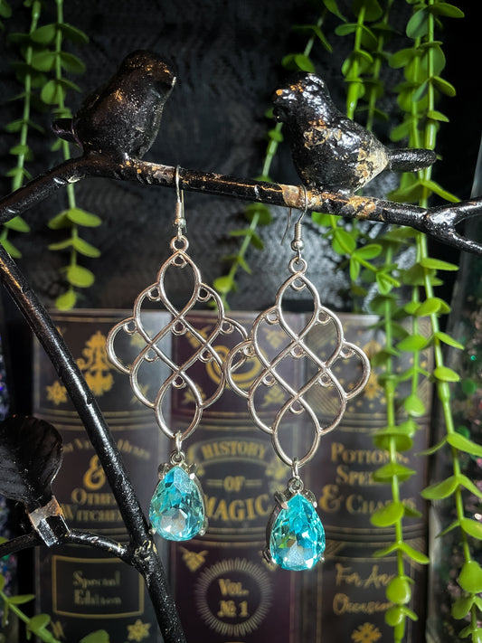 Turquoise Mermaid Tail Chandelier Earrings