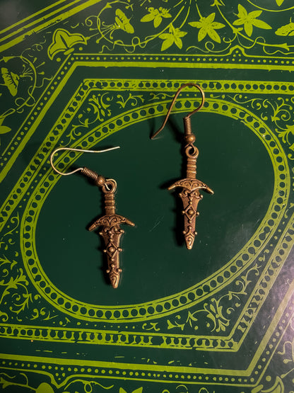 Bronze Dagger Earrings